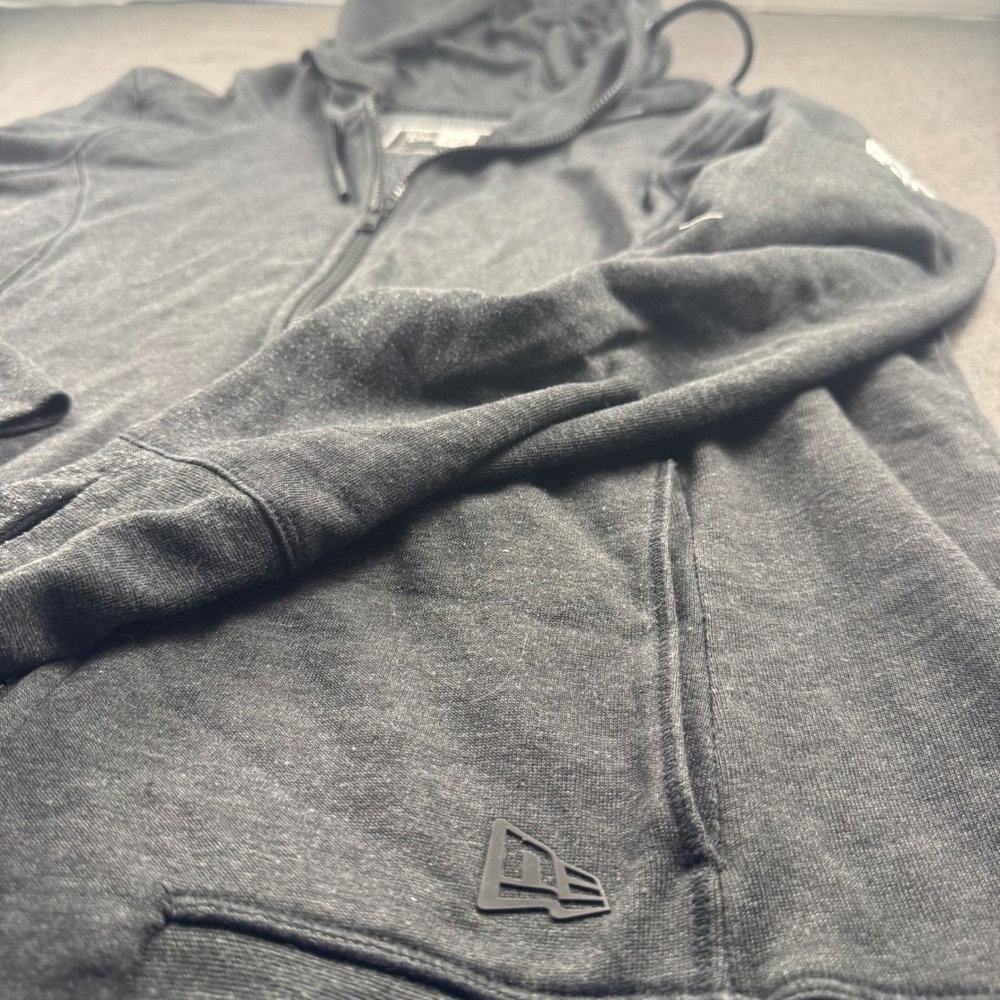 New Era Womens XL Full Zip Hoodie Gray Fleece Thumbhole Sweatshirt
